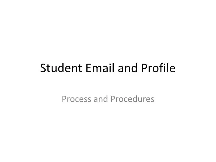 student email and profile