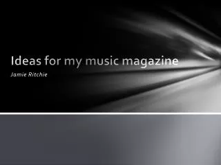 Ideas for my music magazine