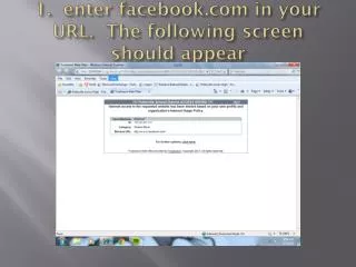 1 enter facebook com in your url the following screen should appear