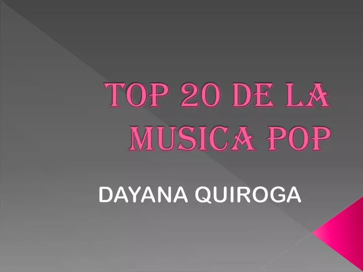 top 20 de la musica pop