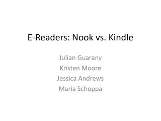 E-Readers: Nook vs. Kindle