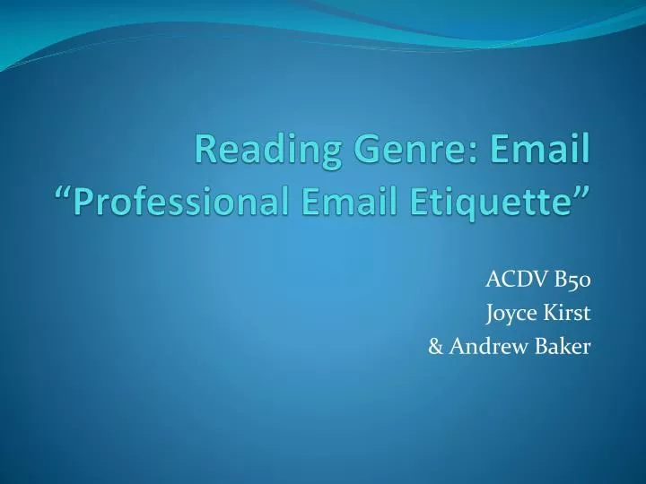 reading genre email professional email etiquette