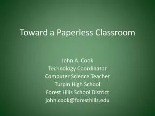 Toward a Paperless Classroom