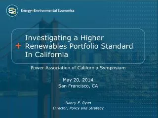 Investigating a Higher Renewables Portfolio Standard In California