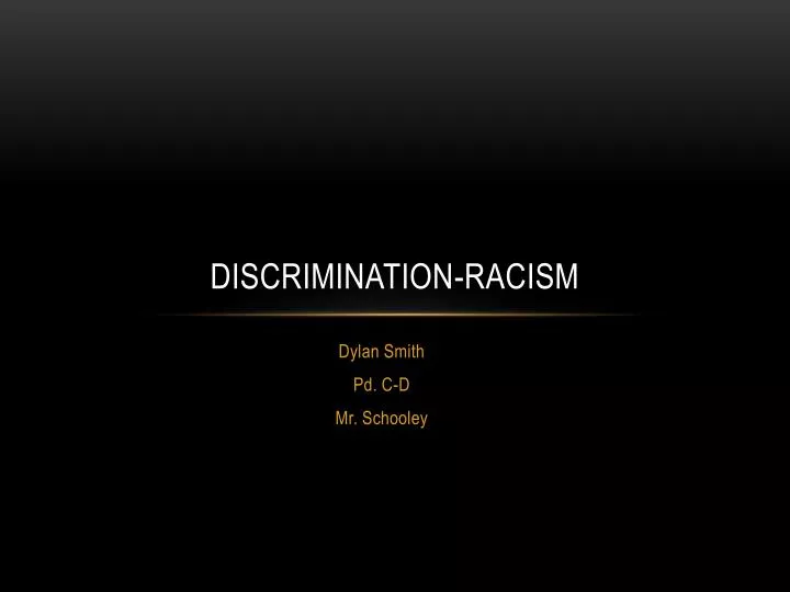 discrimination racism