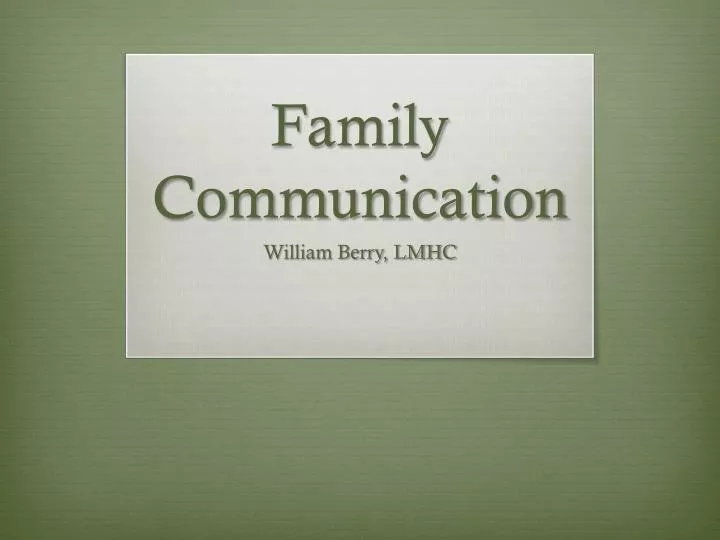 family communication