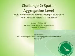 Challenge 2: Spatial Aggregation Level