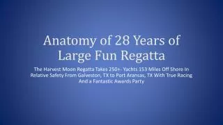 Anatomy of 28 Years of Large Fun Regatta