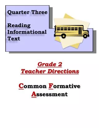 Quarter Three Reading Informational Text