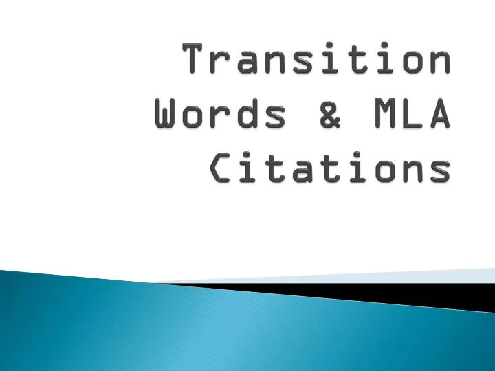 transition words mla citations