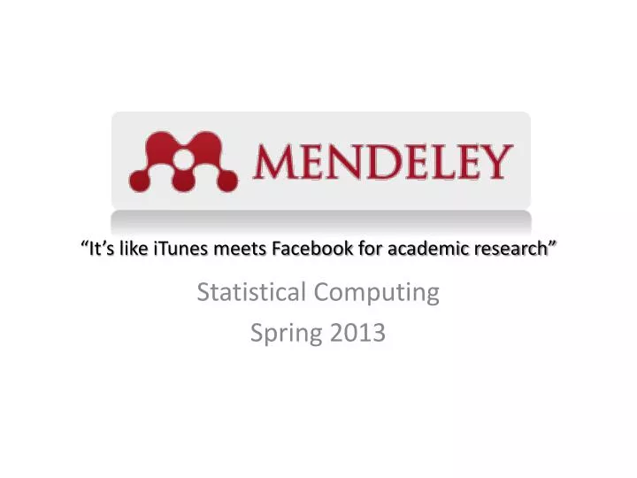 it s like itunes meets facebook for academic research