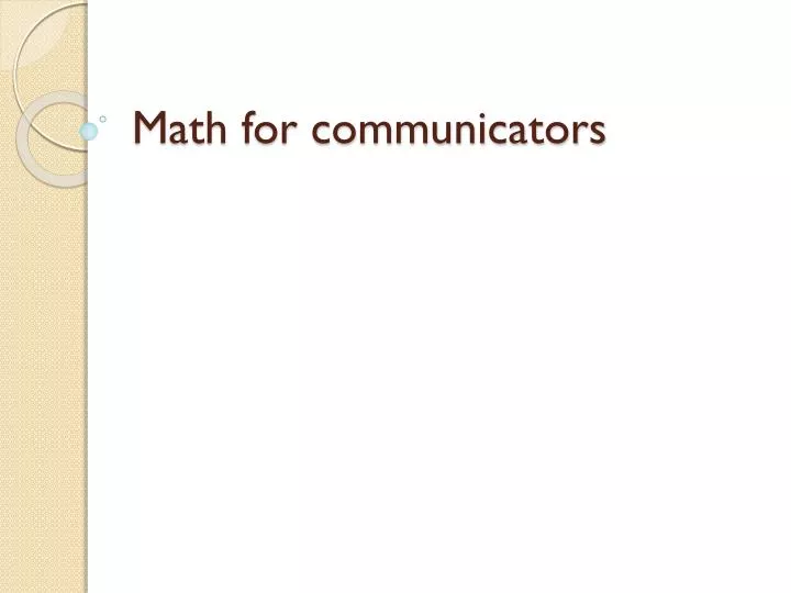 math for communicators