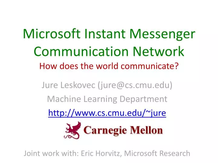 microsoft instant messenger communication network how does the world communicate