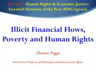 Yale GJP Human Rights &amp; Economic Justice: Essential Elements of the Post-MDG Agenda