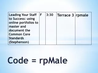 Code = rpMale