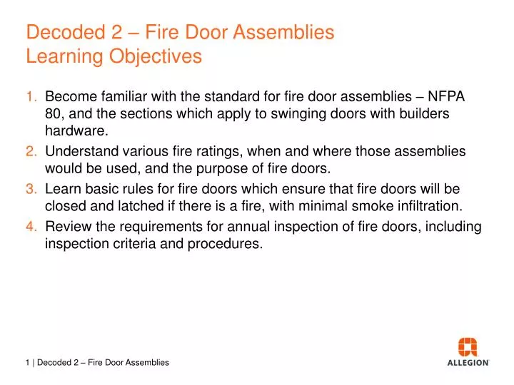 decoded 2 fire door assemblies learning objectives