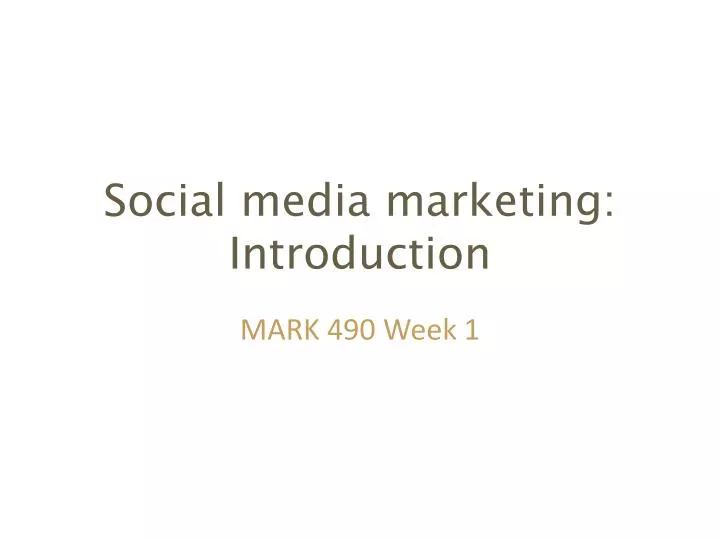 social media marketing introduction