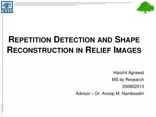 Repetition Detection and Shape Reconstruction in Relief Images
