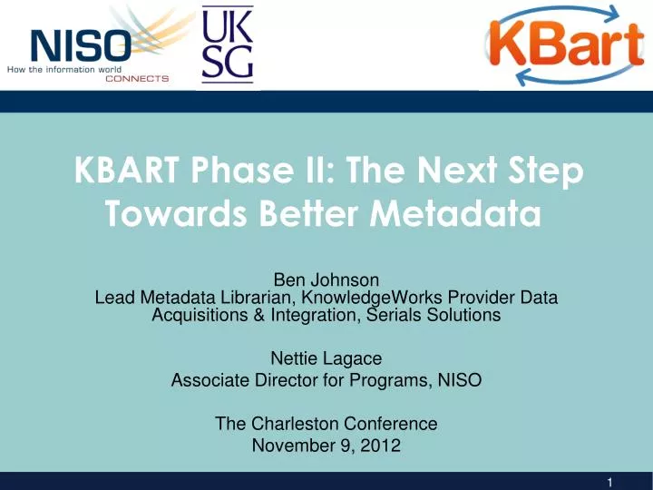 kbart phase ii the next step towards better metadata