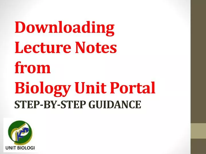 downloading lecture notes from biology unit portal step by step guidance