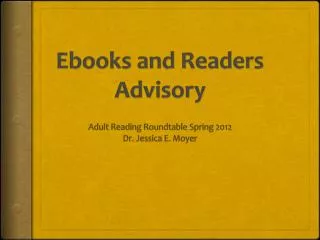 Ebooks and Readers Advisory
