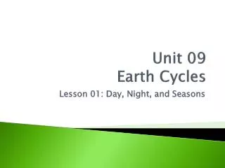 Unit 09 Earth Cycles