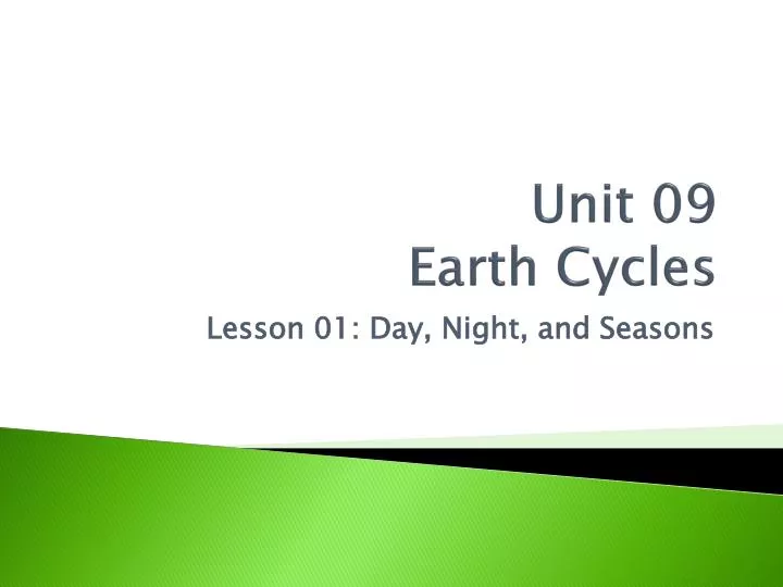 unit 09 earth cycles