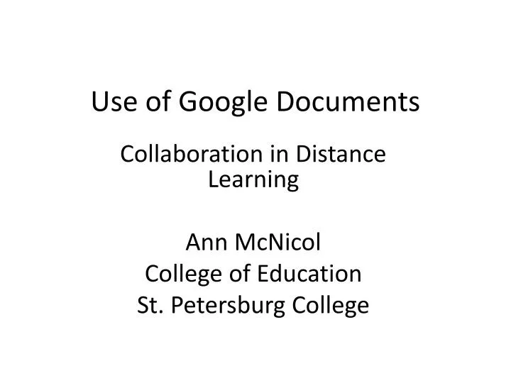 use of google documents