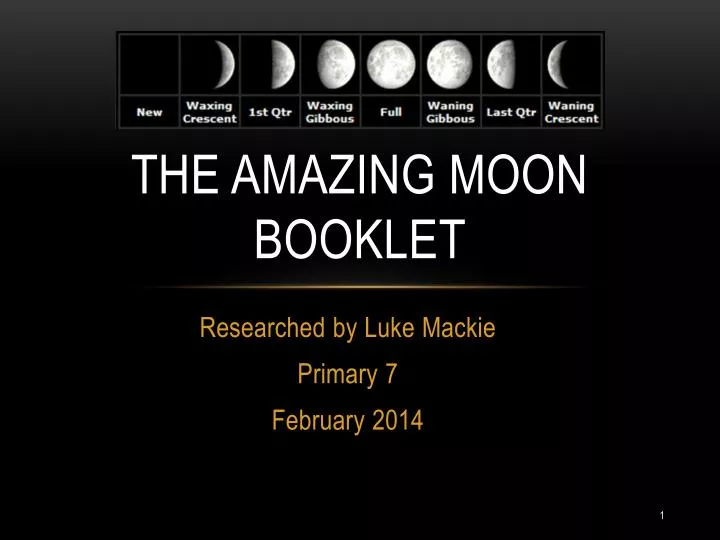 the amazing moon booklet