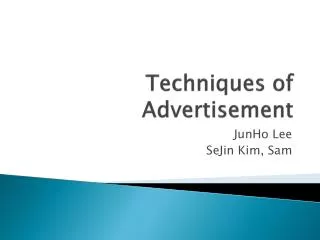 Techniques of Advertisement