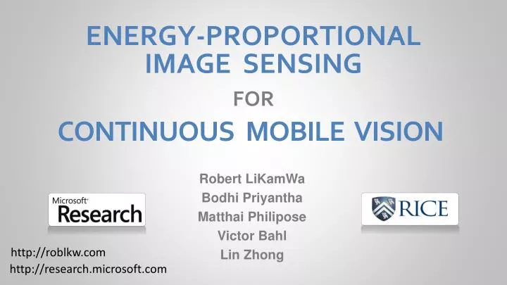 energy proportional image sensing for
