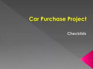 Car Purchase Project