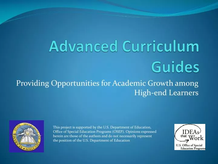 advanced curriculum guides