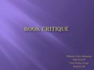 Book critique
