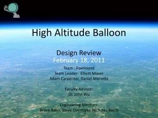 High Altitude Balloon Design Review