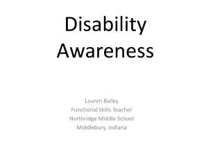 Disability Awareness
