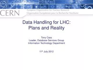 Data Handling for LHC: Plans and Reality