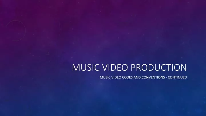 music video production