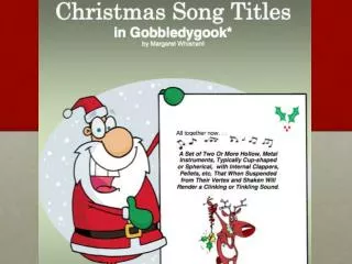 Christmas Song Titles In Gobbledygook!