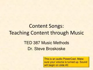 Content Songs: Teaching Content through Music
