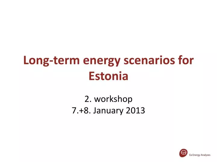 long term energy scenarios for estonia