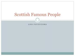 Scottish Famous People