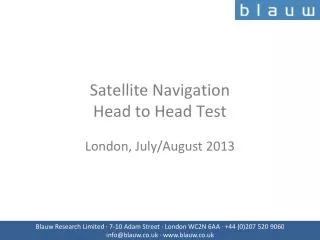 Satellite Navigation Head to Head Test