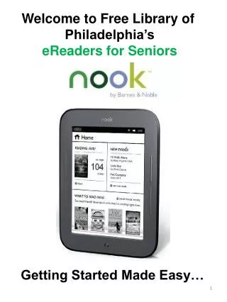 Welcome to Free Library of Philadelphia’s eReaders for Seniors