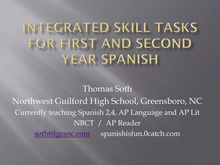 integrated skill tasks for first and second year spanish