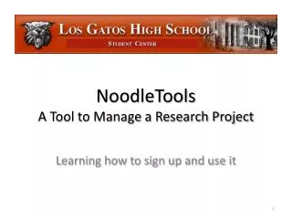 noodletools a tool to manage a research project