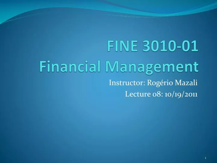 fine 3010 01 financial management