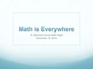 Math is Everywhere