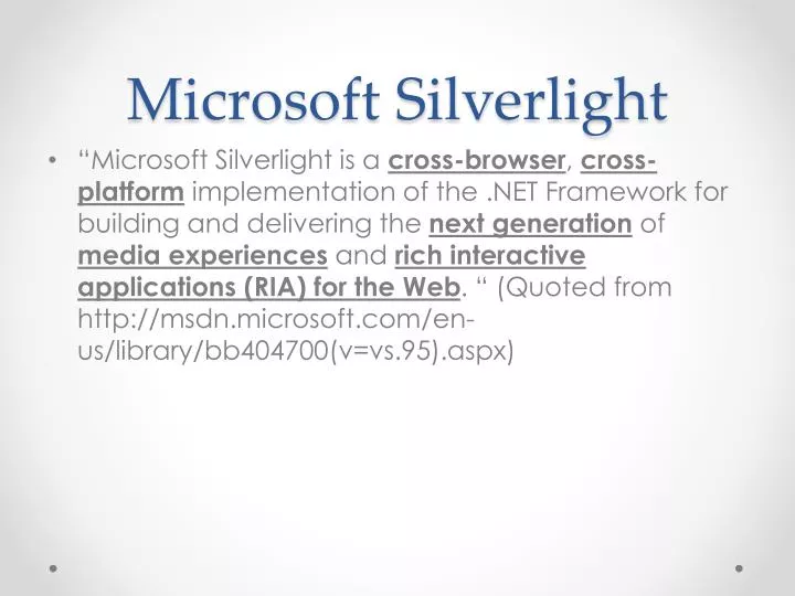 microsoft silverlight