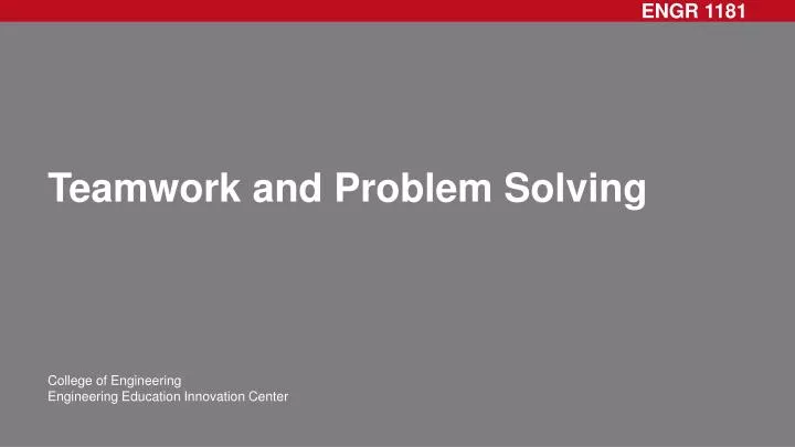 teamwork and problem solving